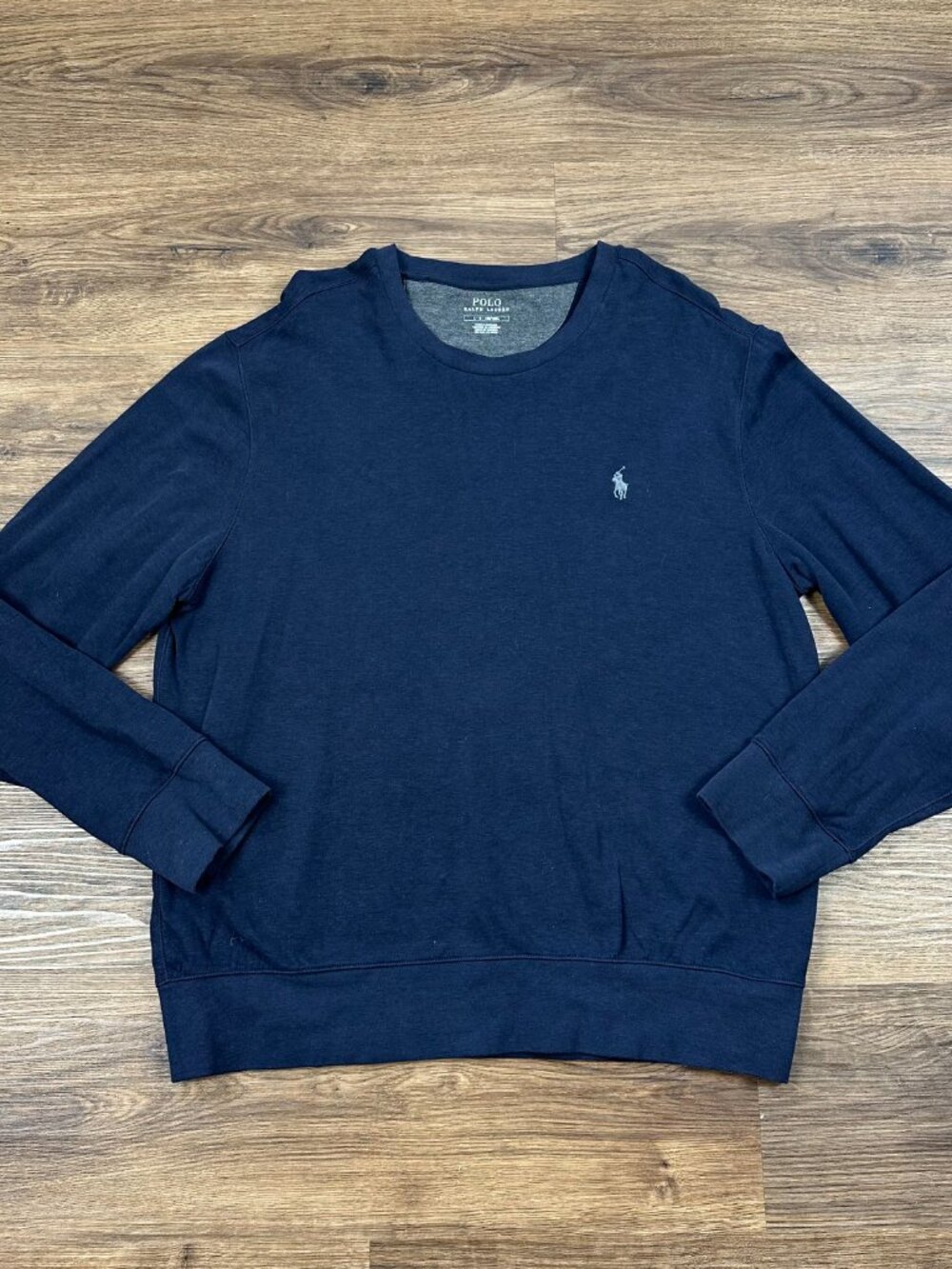 Polo Ralph Lauren Sweatshirt Mens Large Blue Crewneck Long Sleeve Lightweight